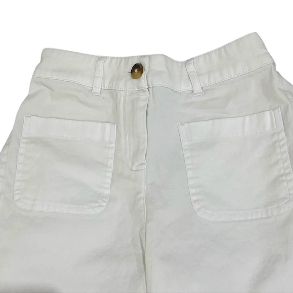 Vineyard Vines White Elastic Waist wide leg sailor stretch cotton Pants size 8